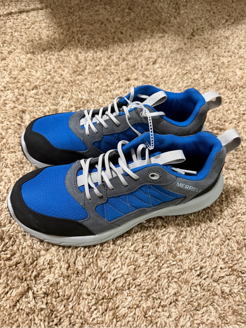 Merrell Mens Work Alpine CF Blue/Gray Shoes Safety Toe Slip Resistant Sz 8.5 NEW